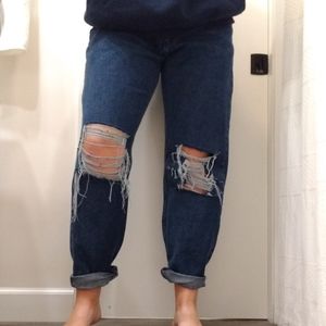 Wrangler ripped high rise mom jeans